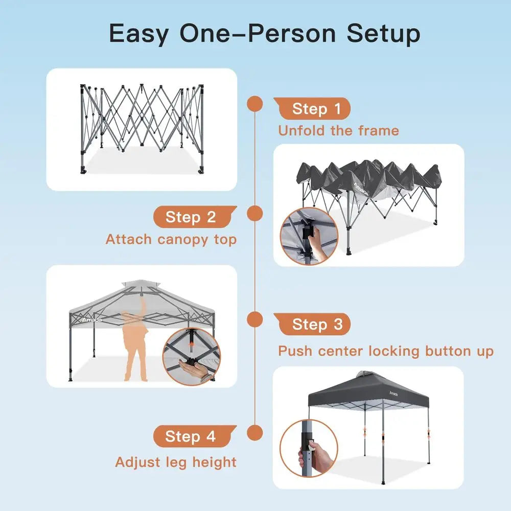 Pop Up Canopy Tent With Easy Setup And Wheeled Shelter