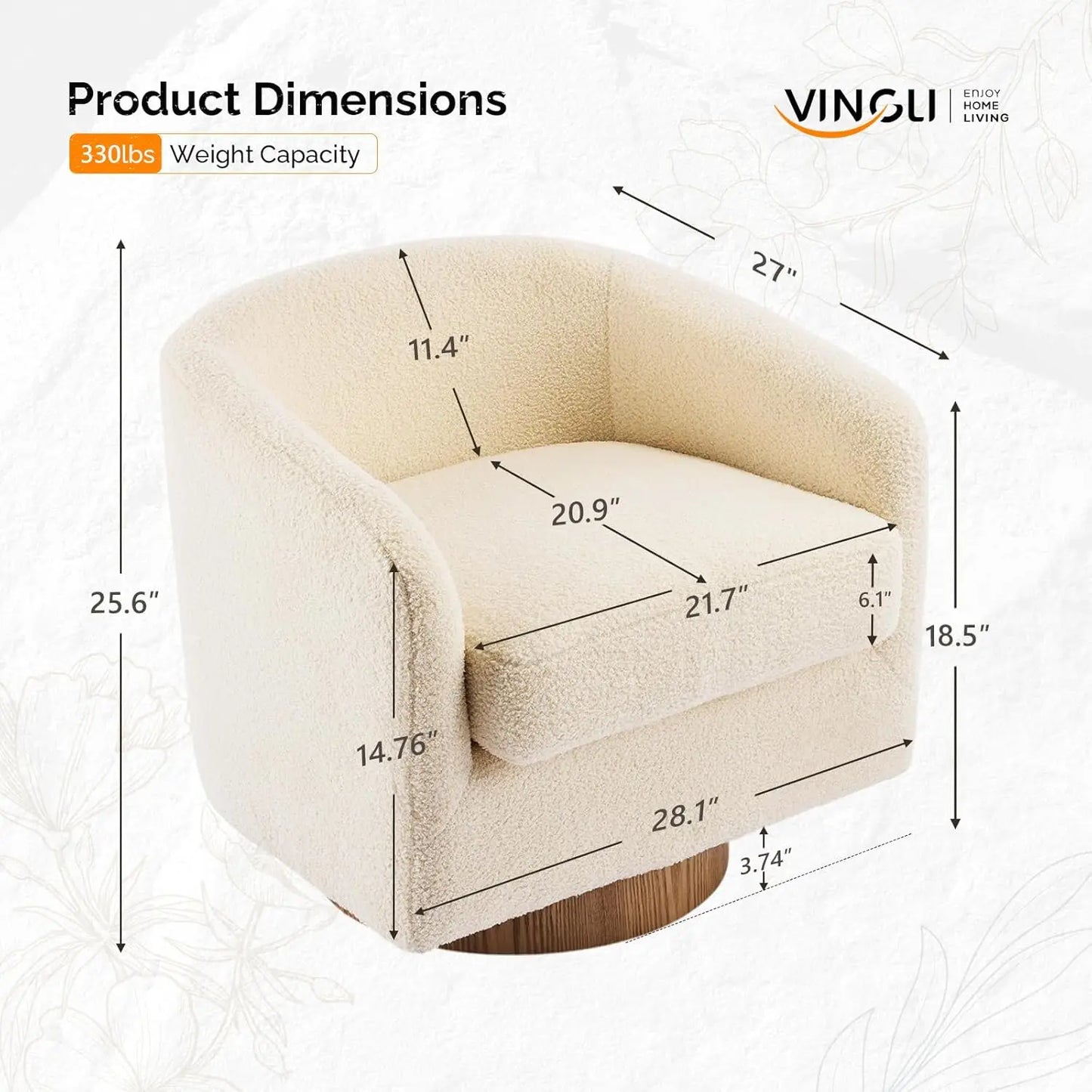 360-Degree Swivel Accent Chairs Set of 2 With Engineered Wood