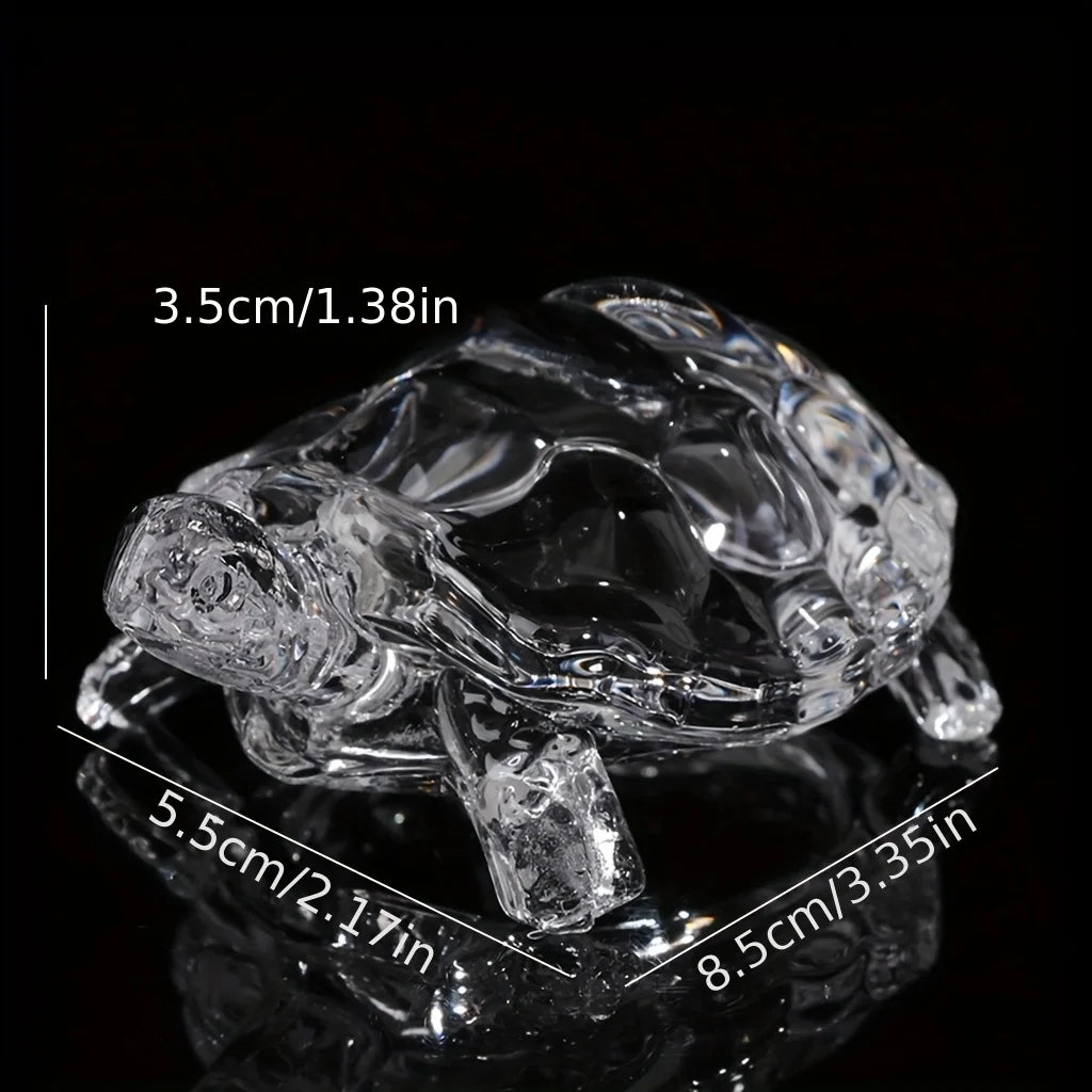 Crystal Tortoise Figurine Feng Shui Ornament For Home Office Decor