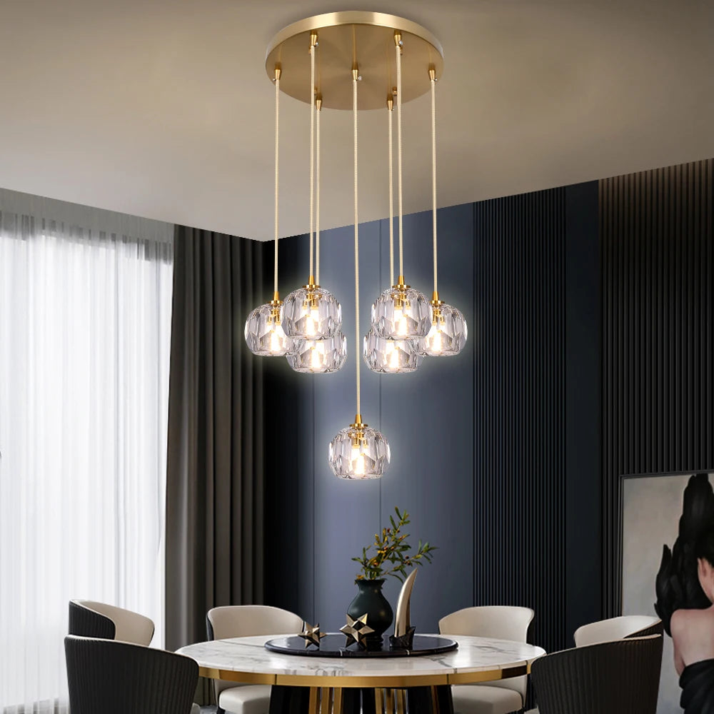 Vetrulus Crystal Pendant Ceiling Light Modern Chandelier