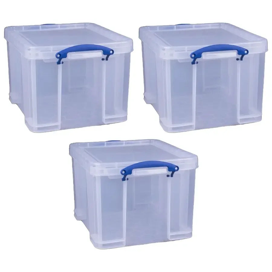 Useful Box Storage Bin With Snap Lid And Clip Handles