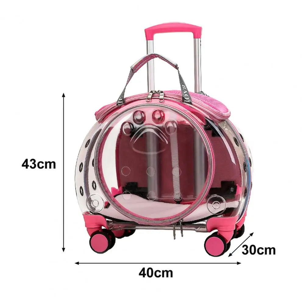 Pet Trolley Case With Ventilation Holes And Silent Wheels