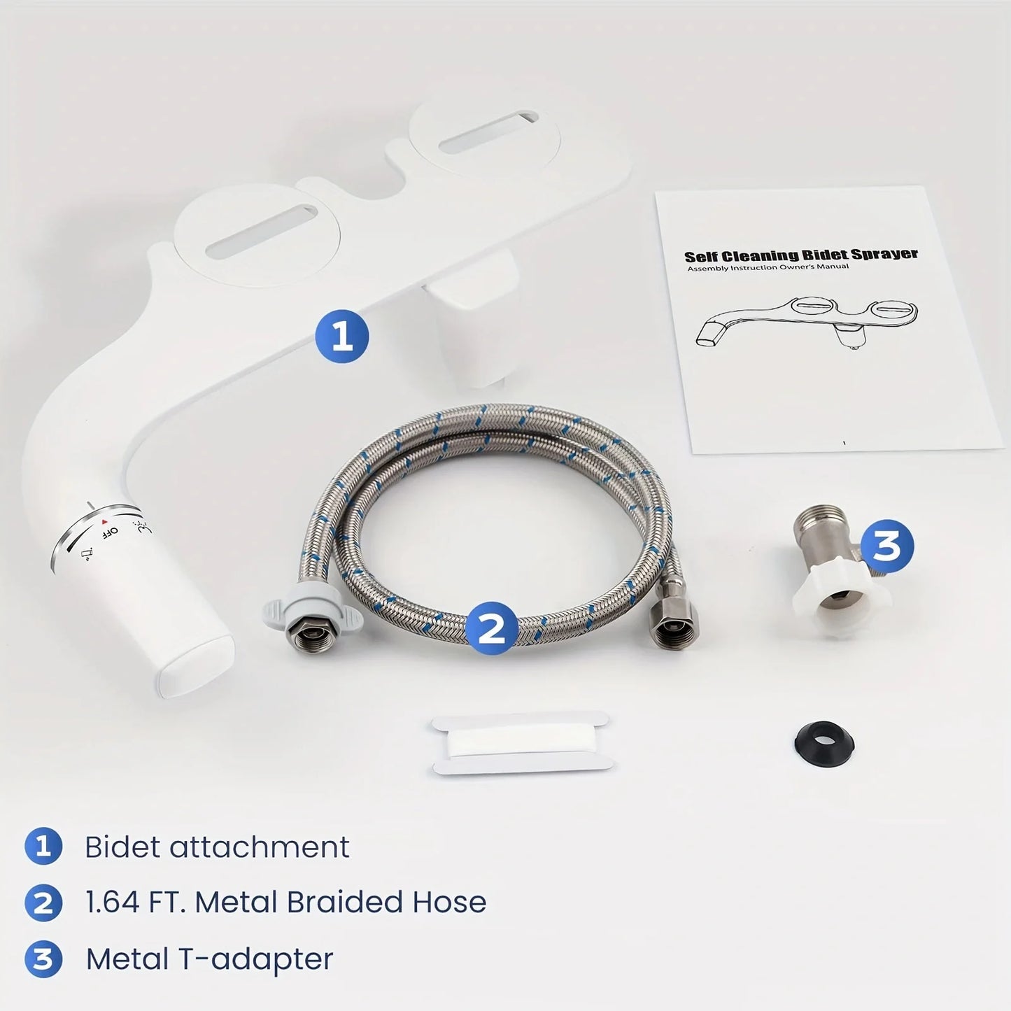 Ultra Slim Bidet Attachment With Dual Nozzle For Toilet