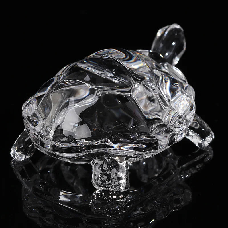 Crystal Tortoise Figurine Feng Shui Ornament For Home Office Decor