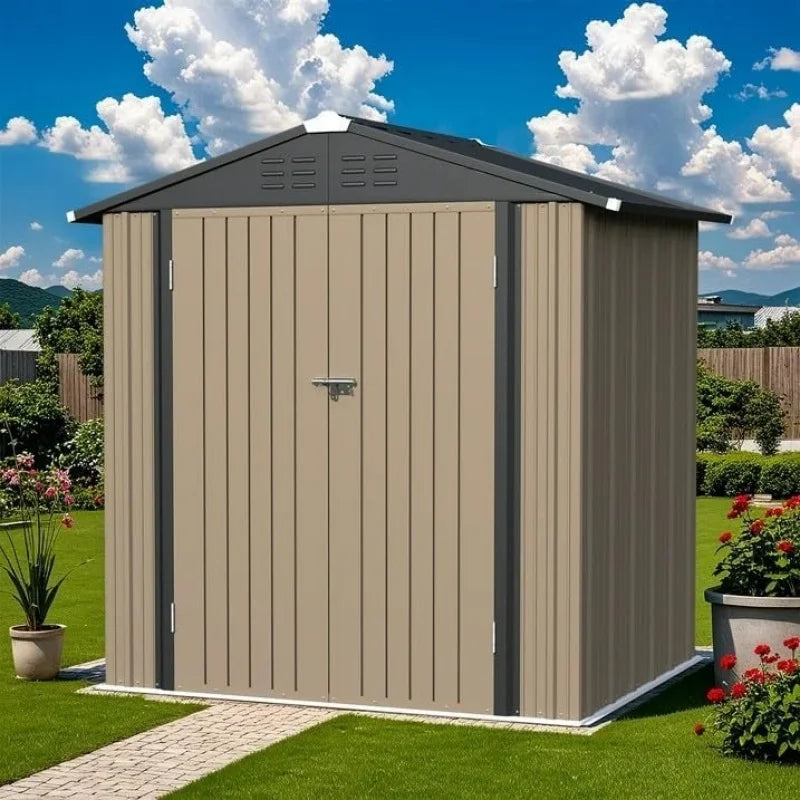 Outdoor Metal Storage Shed With Lockable Door Heavy Duty