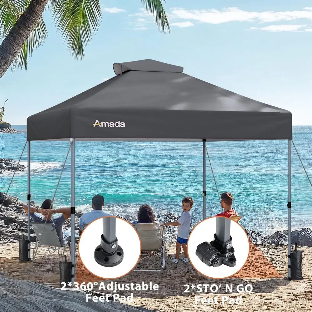Pop Up Canopy Tent With Easy Setup And Wheeled Shelter