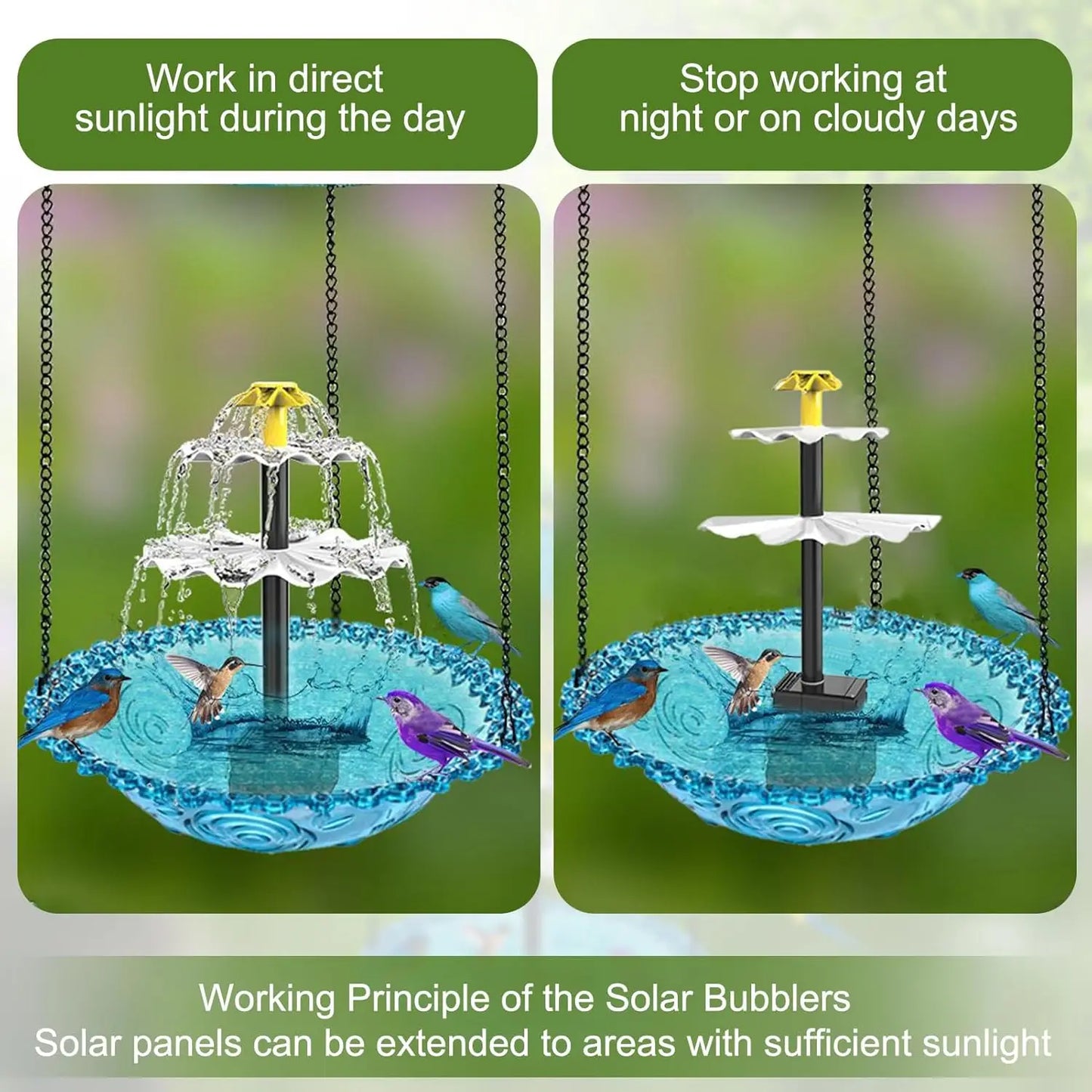 Decorative Bird Bathing Fountain Outdoor Feeder Three Story Flowing Water