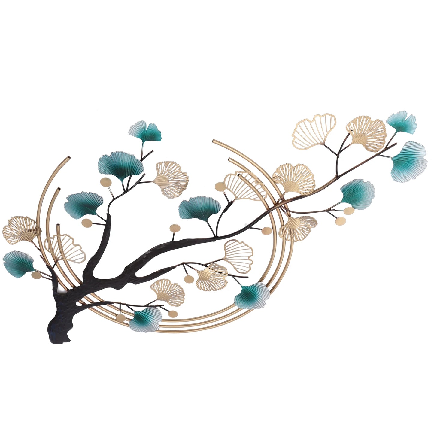 3D Ginkgo Tree Leaf Metal Wall Art Modern Luxury Decor