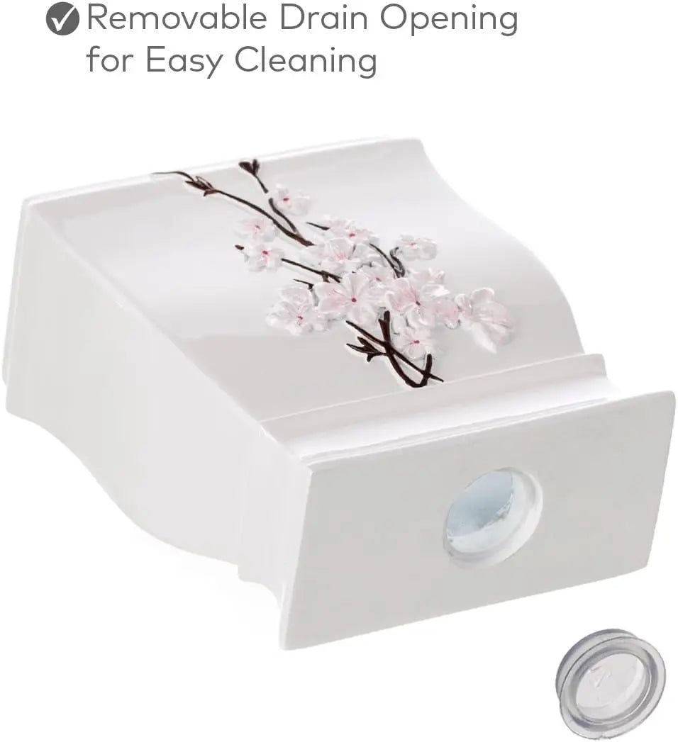 Cherry Blossom White Bathroom Accessories Set 4 Piece