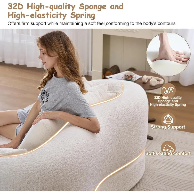 Convertible Sofa Bed in Chenille Fabric for Small Spaces No Assembly