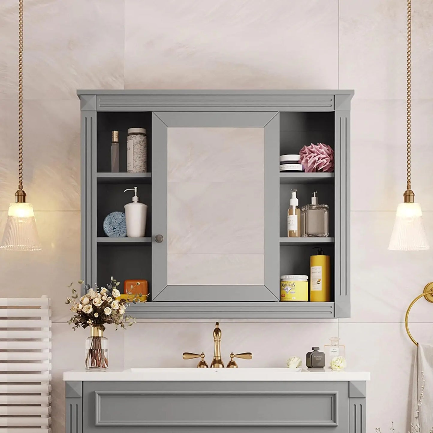 Bathroom Vanity With Medicine Cabinet Undermount Sink Doors Drawers