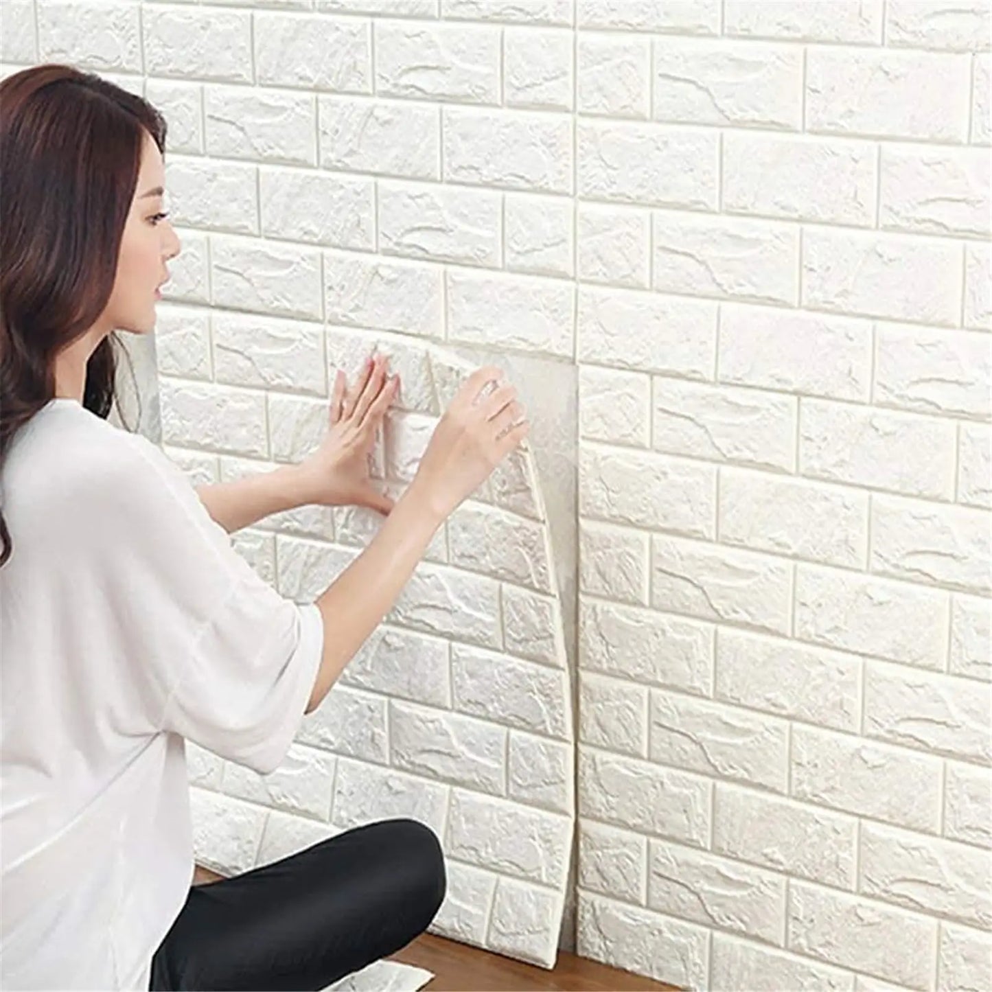 100 Pack 3D Wall Panels Peel And Stick Faux Brick Wallpaper Self Adhesive