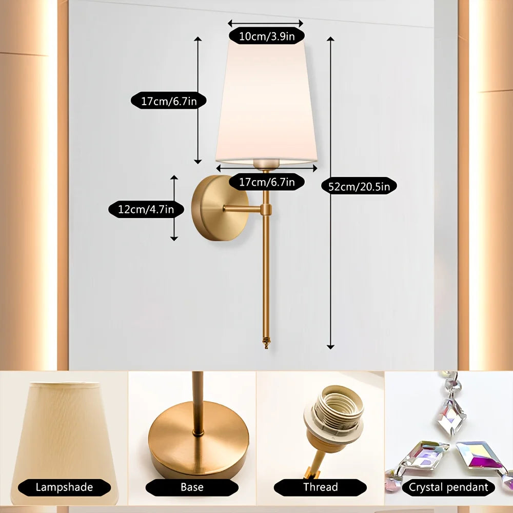 Battery Operated Wall Sconce Set Of 2 With Dimmable LEDs