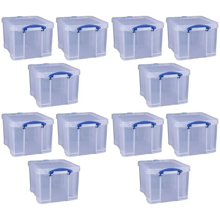 Useful Box Storage Bin With Snap Lid And Clip Handles