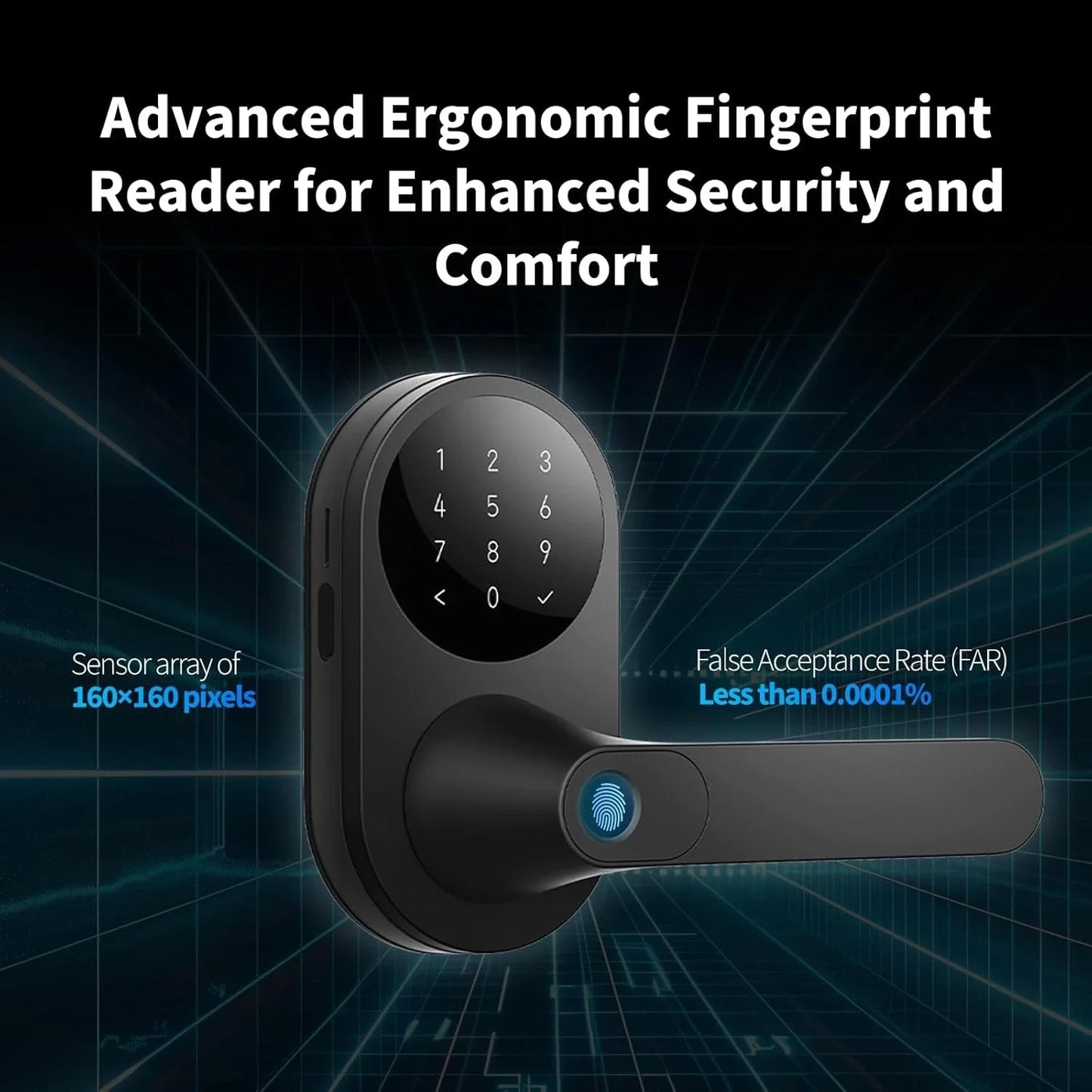 Smart Lock U300 Fingerprint Keyless Entry Door Lock With Handle