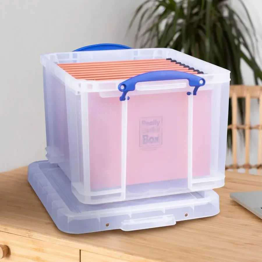 Useful Box Storage Bin With Snap Lid And Clip Handles