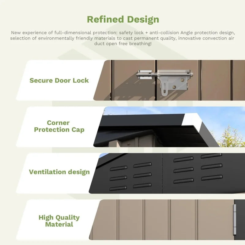 Outdoor Metal Storage Shed With Lockable Door Heavy Duty