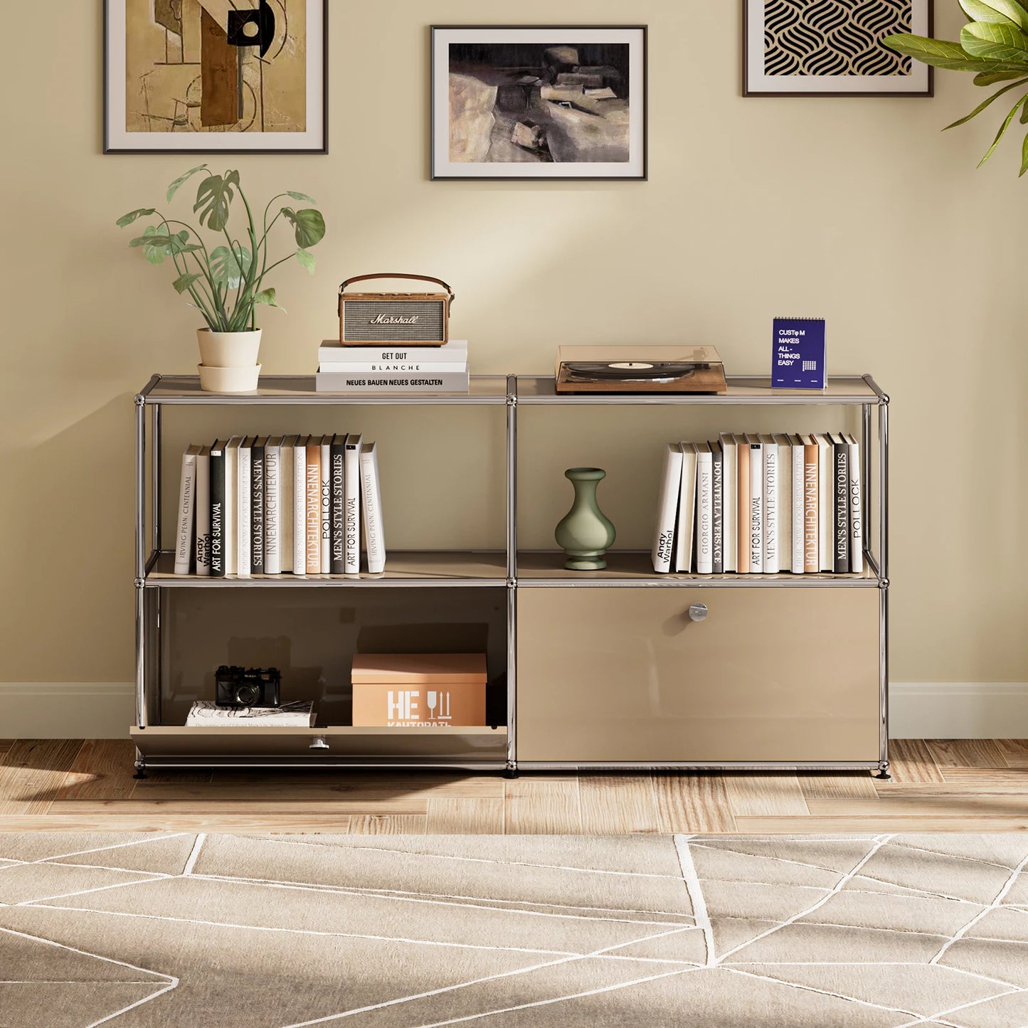 Stainless Steel Storage Cabinet Sideboard For Living Room