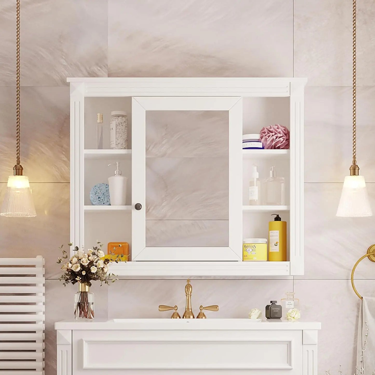 Bathroom Vanity With Medicine Cabinet Undermount Sink Doors Drawers