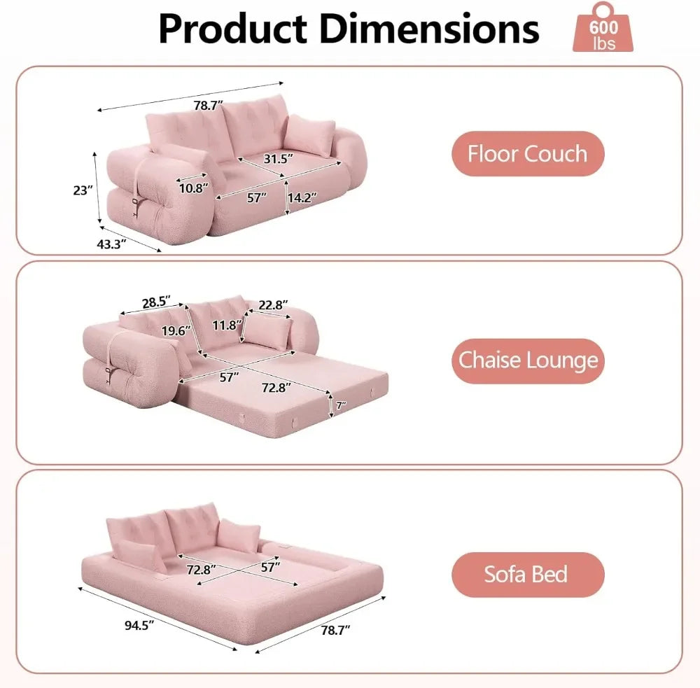 3in1 Sleeper Sofa Bed Futon Couch For Living Room Comfort