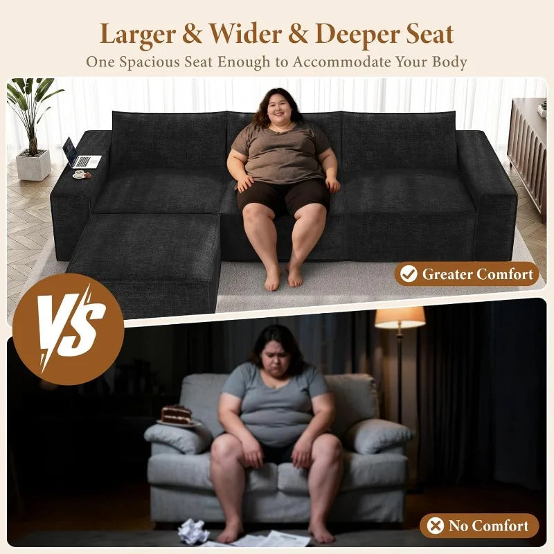 Vesgantti Modular Sectional Sofa With Ottoman L-Shaped
