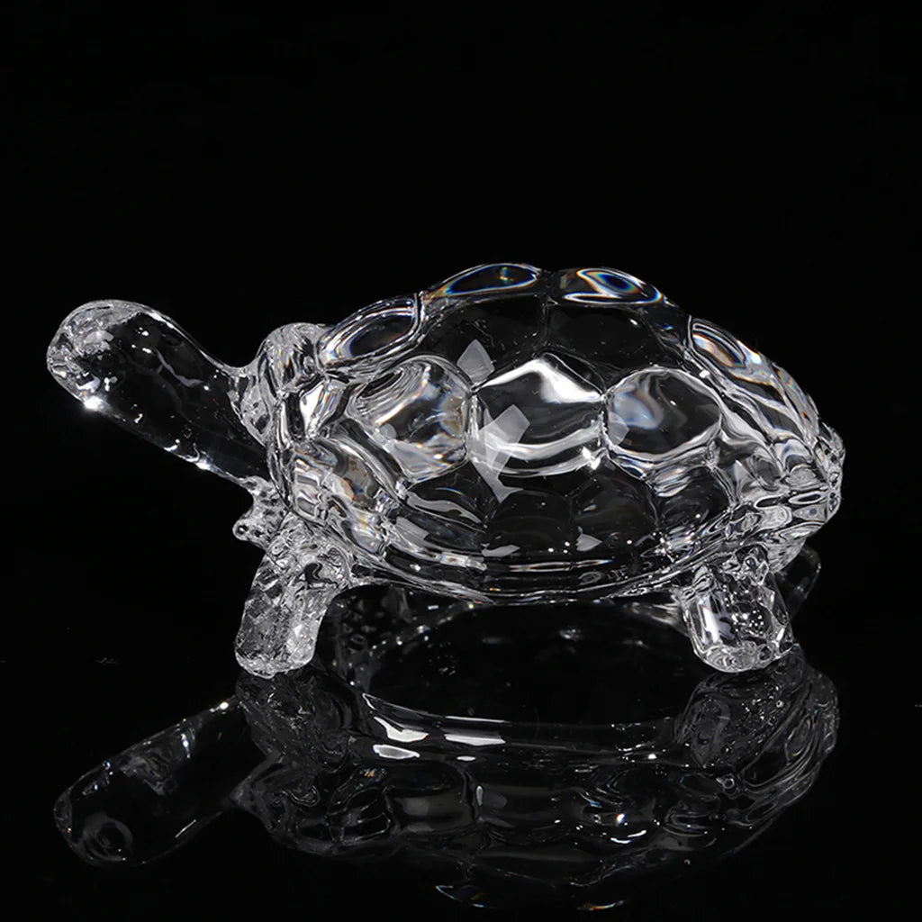 Crystal Tortoise Figurine Feng Shui Ornament For Home Office Decor