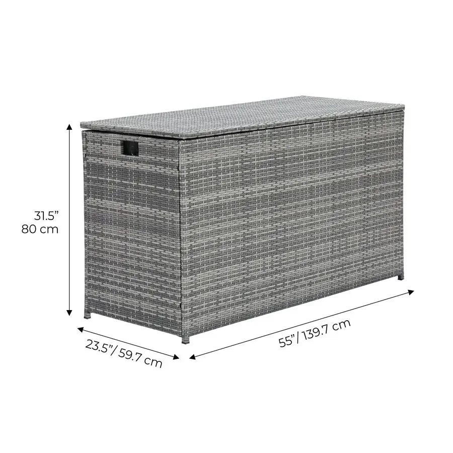 Weather Resistant Rattan Wicker Storage Box With Soft Close Hinges