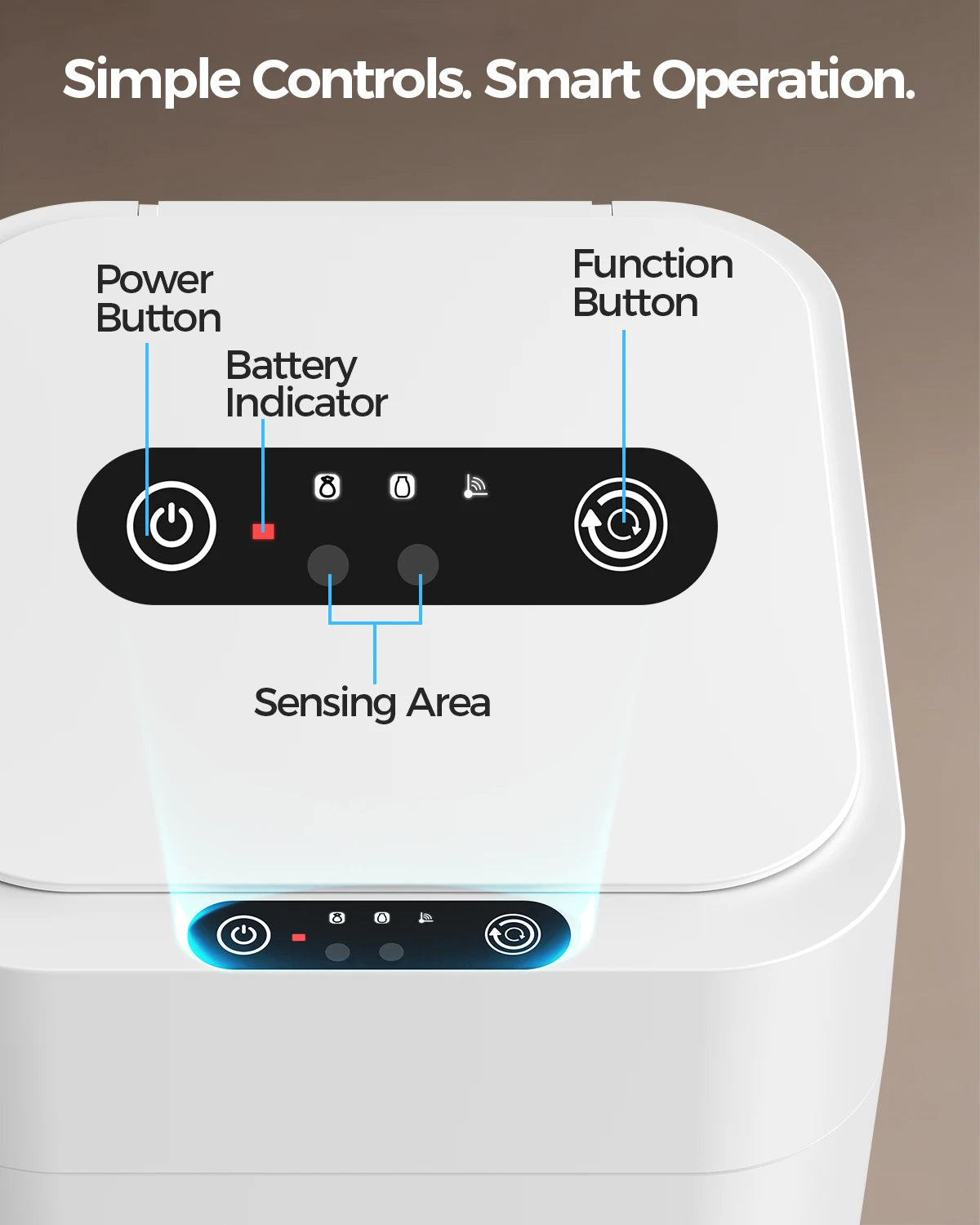 NONECN Automatic Sealing Touchless Motion Sensor Trash Can