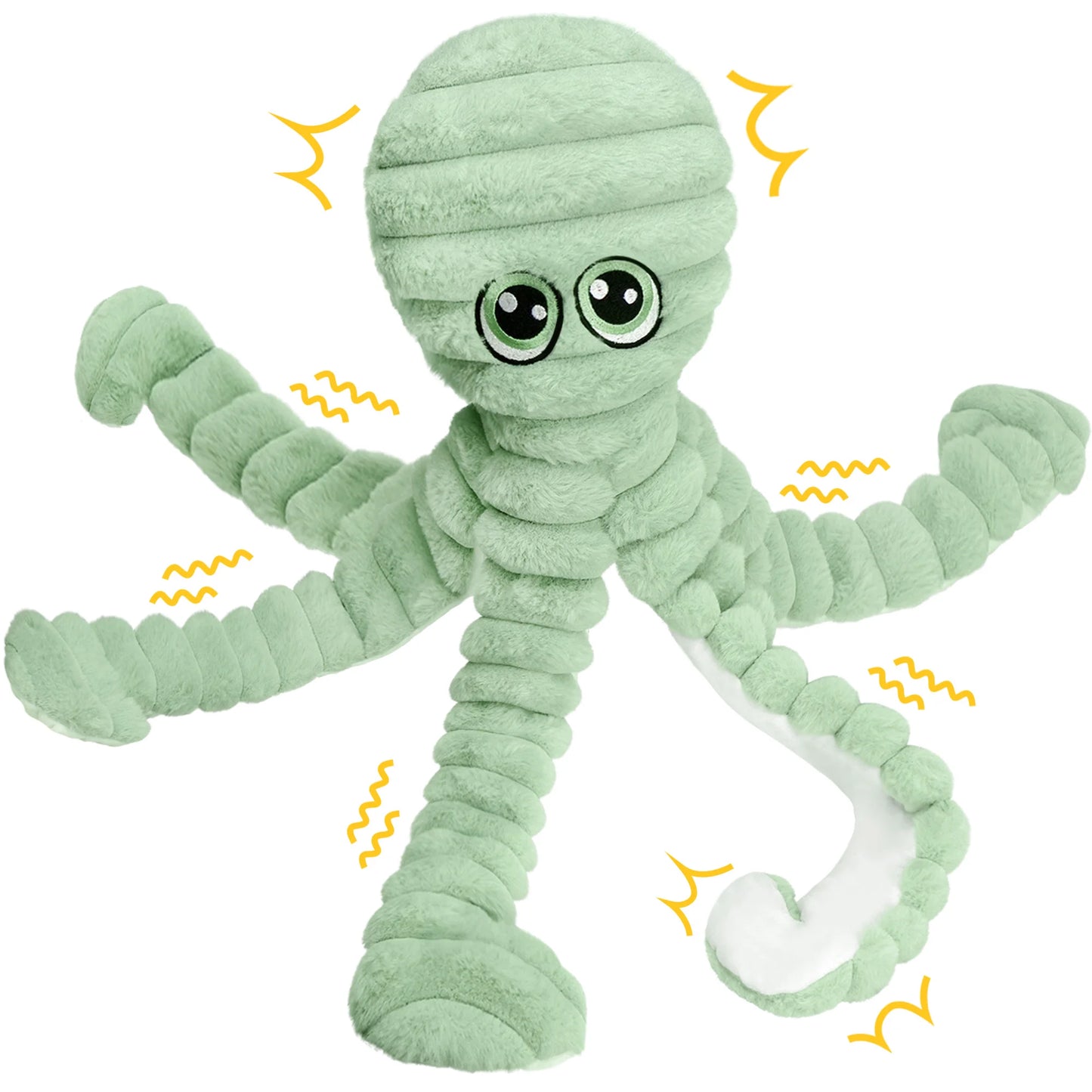 Octopus Design Plush Chew Toy For Dogs Squeaky Interactive Toy