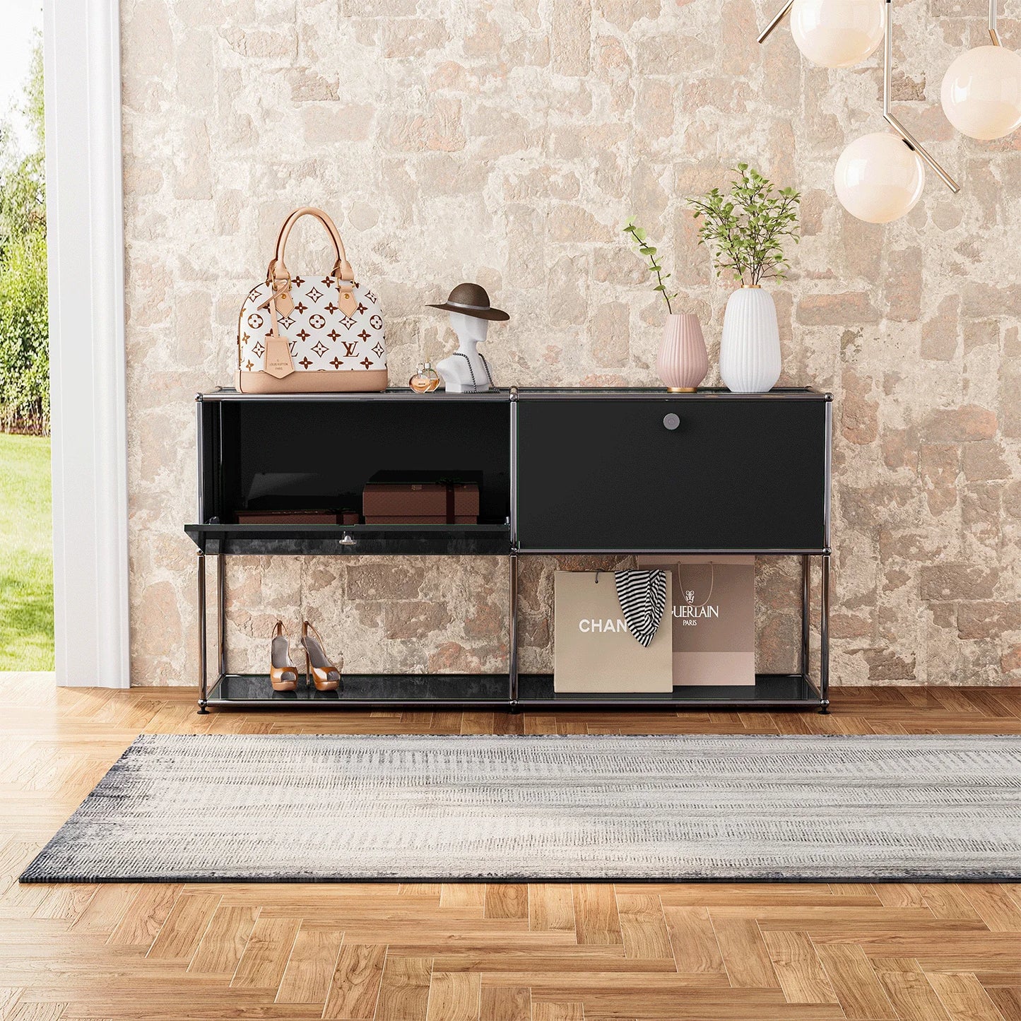 Stainless Steel Storage Cabinet Sideboard For Living Room
