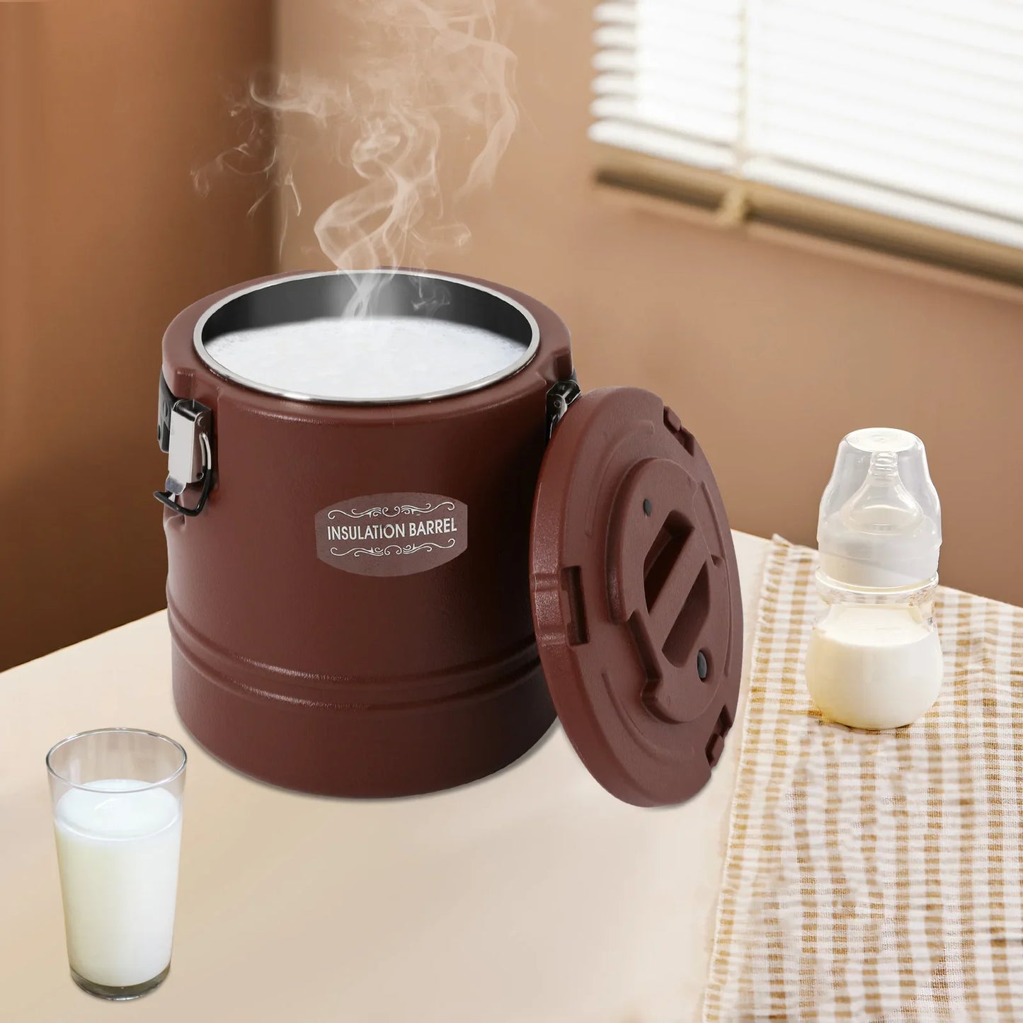 Portable Insulated Stainless Steel Bucket With Leakproof Handle