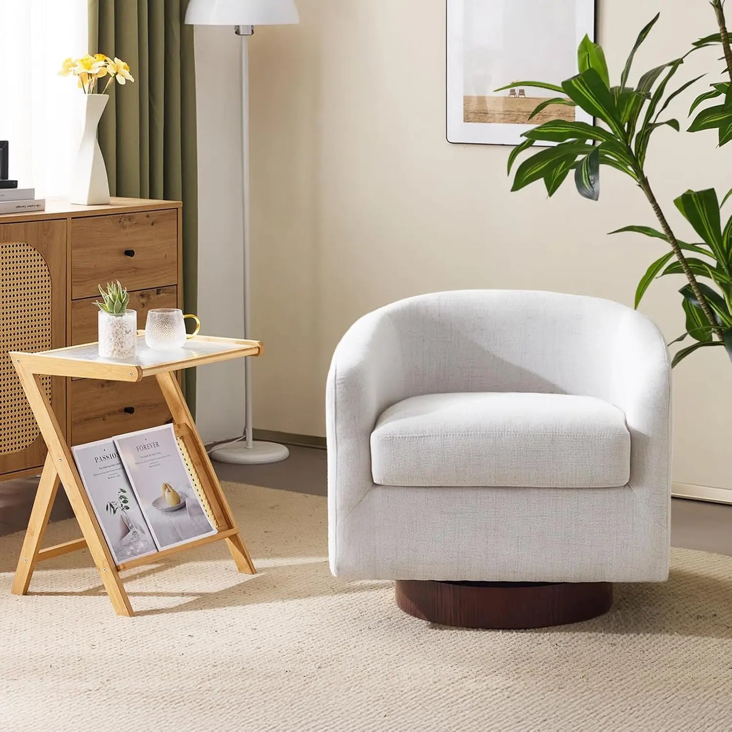 360-Degree Swivel Accent Chairs Set of 2 With Engineered Wood