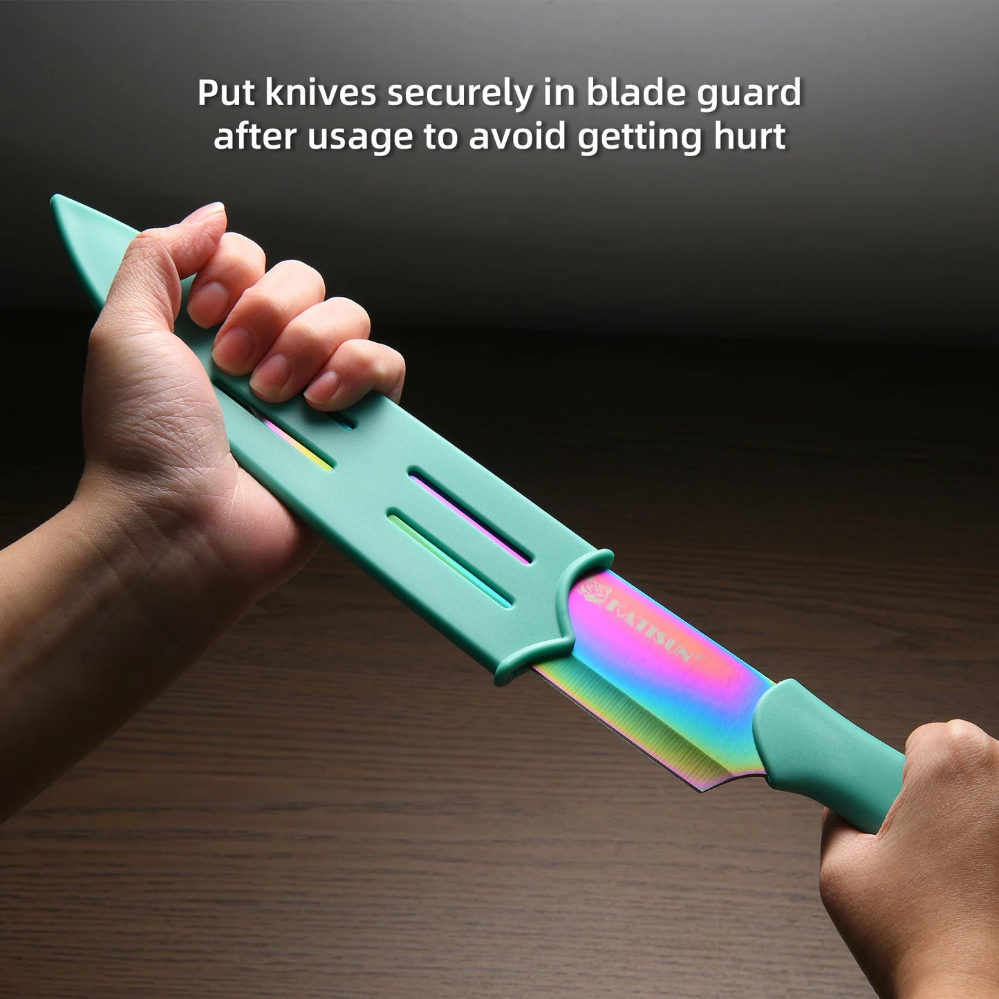 Katisun 13 Piece Rainbow Kitchen Knife Set With Blade Covers
