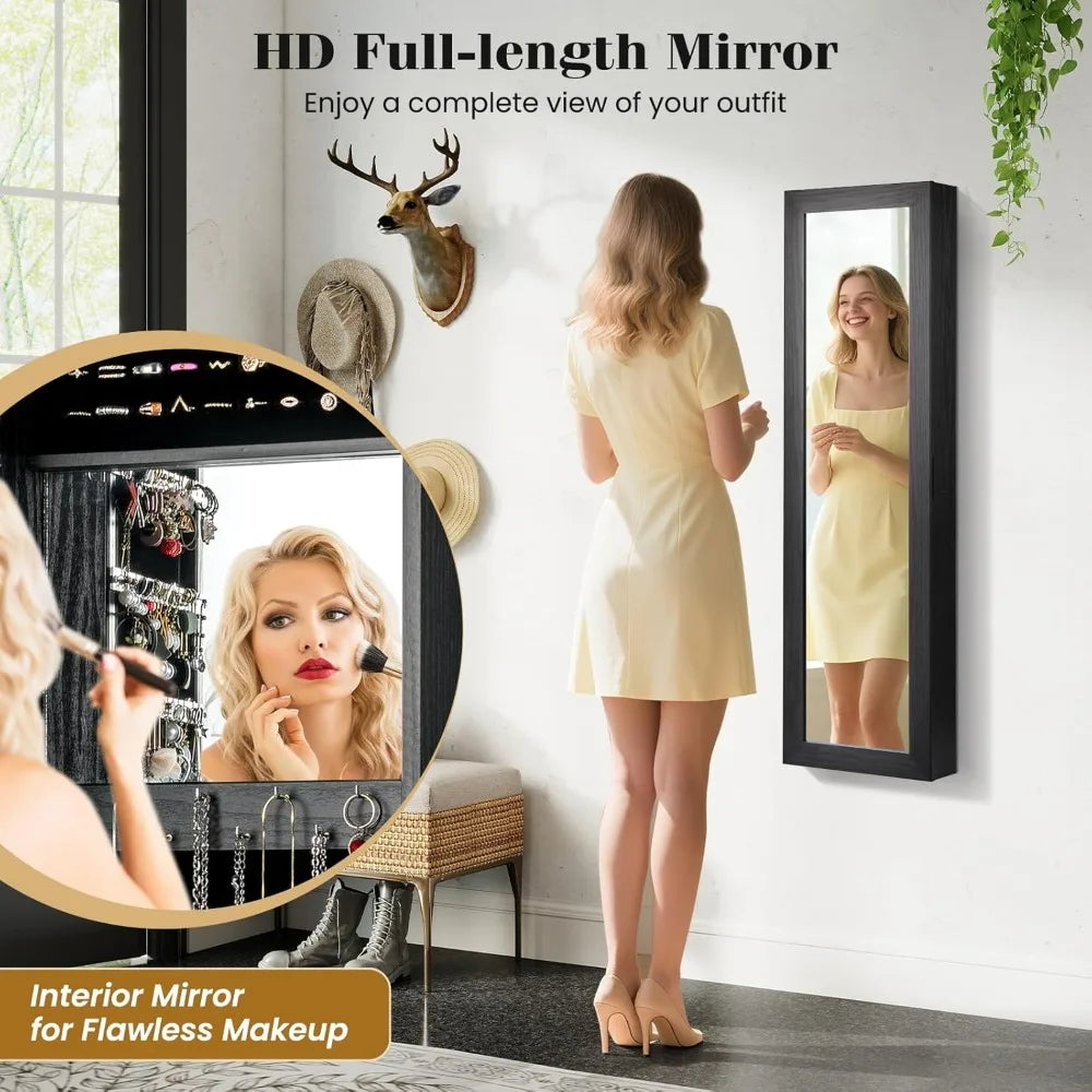 Wall Mounted Jewelry Cabinet With Full Length Mirror