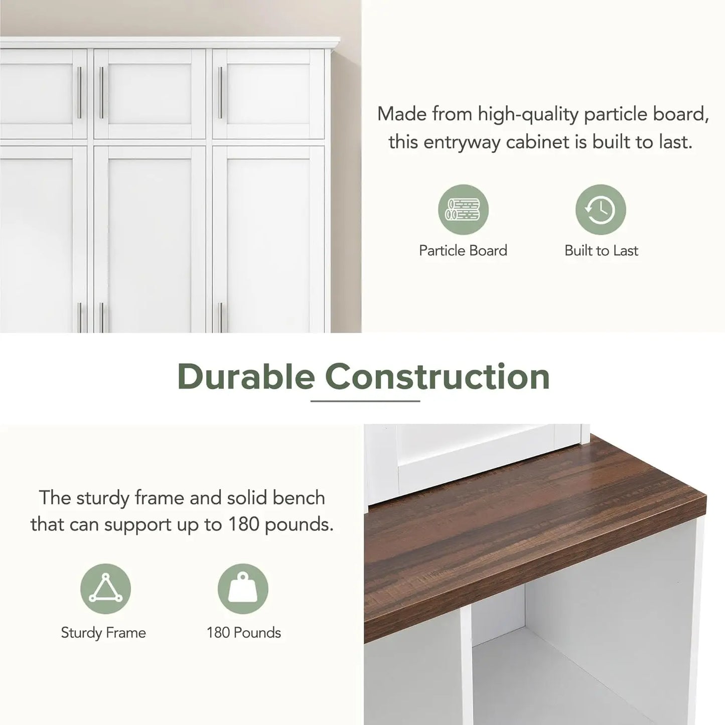 Hall Tree With Hidden Hooks Coat Rack And Shoe Storage