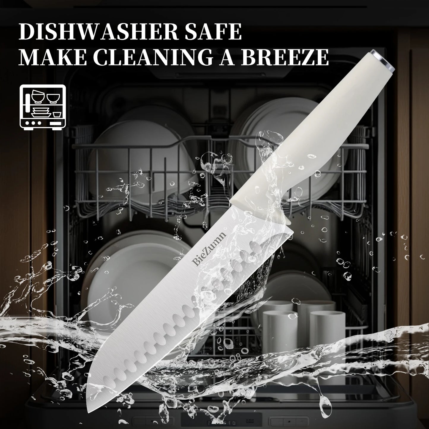 Mothe Professional Knife Set With Built In Sharpener Holder
