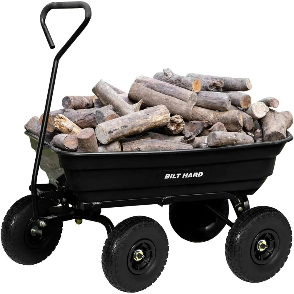 BILT HARD Poly Yard Dump Cart Rotating Handle 600 Lbs