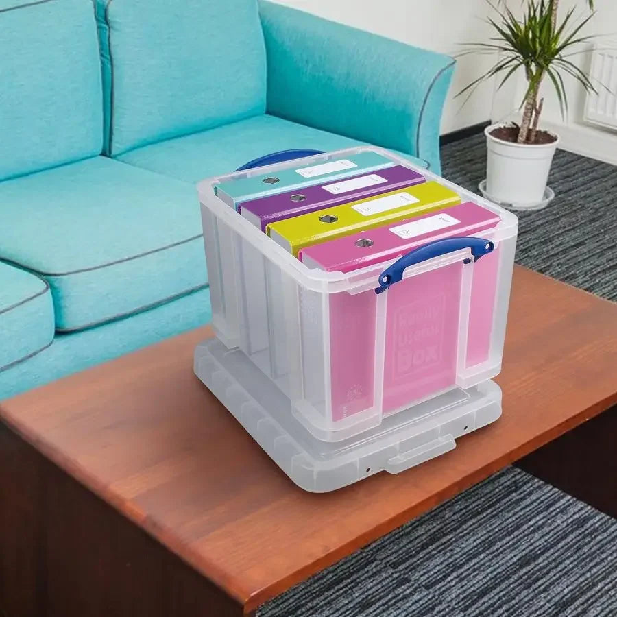 Useful Box Storage Bin With Snap Lid And Clip Handles