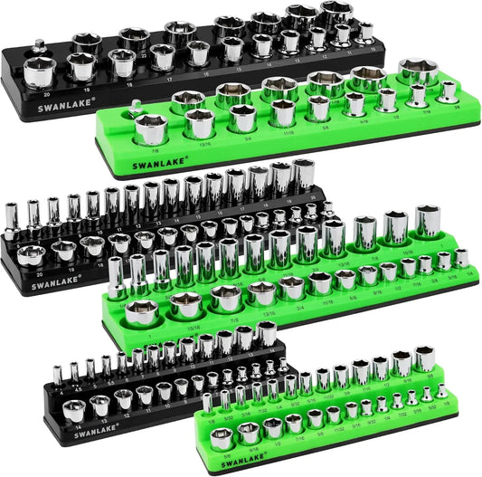 Magnetic Socket Organizer Set With 143 Slots And Rubber Cover