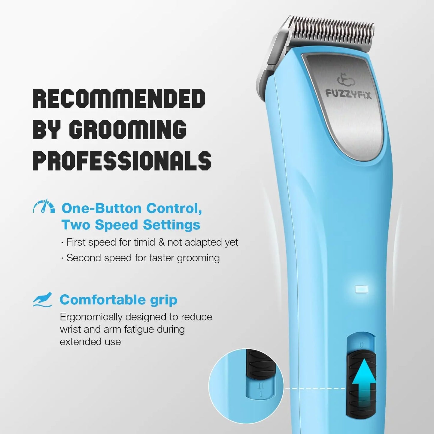 Cordless Dog Clippers With Detachable Blades And Guide Combs