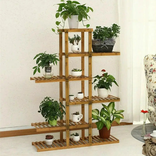 Wisfor 6 Tier Wood Flower Planter Pot Stand Display Rack