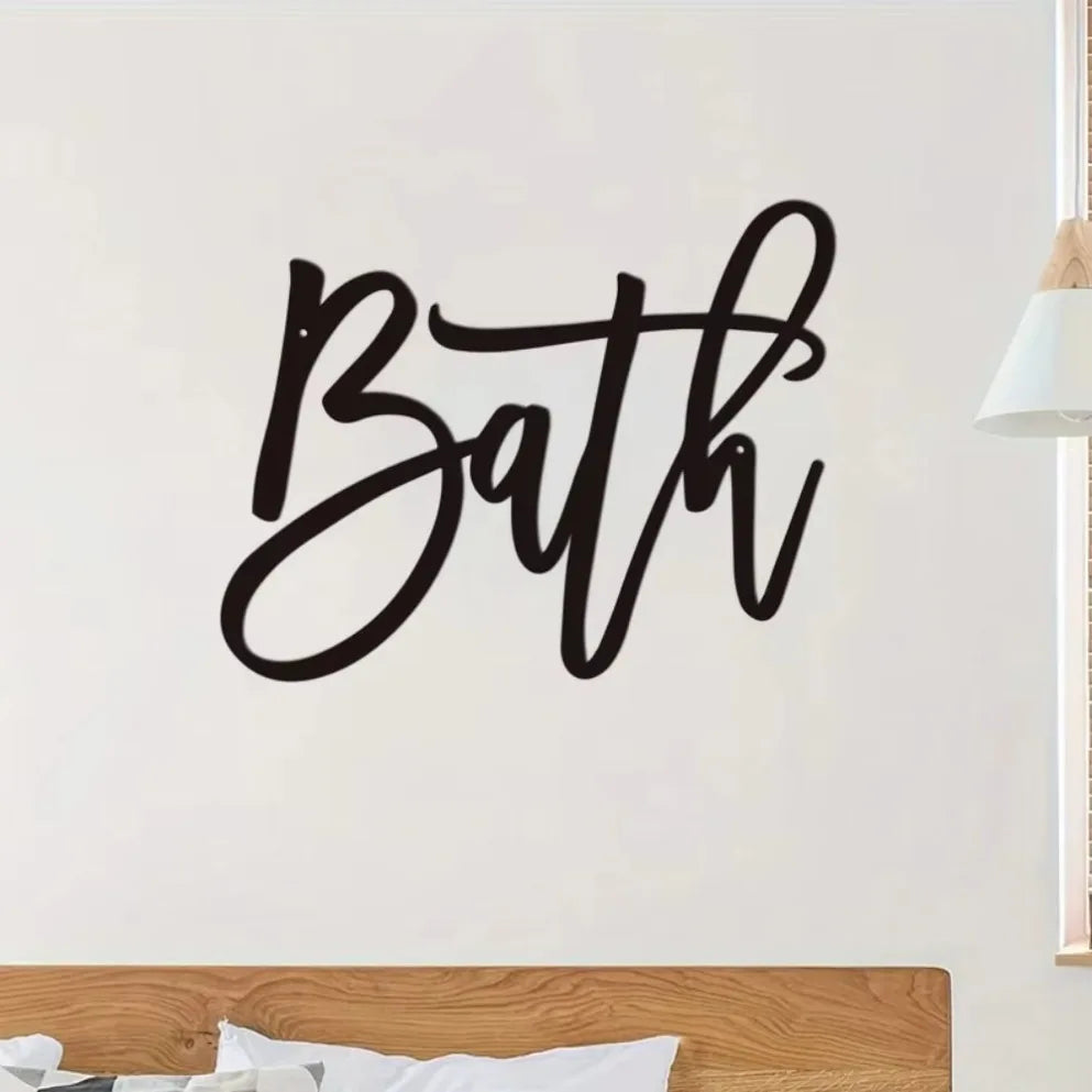 HELLOYOUNG Bath Metal Word Wall Sign For Powder Room