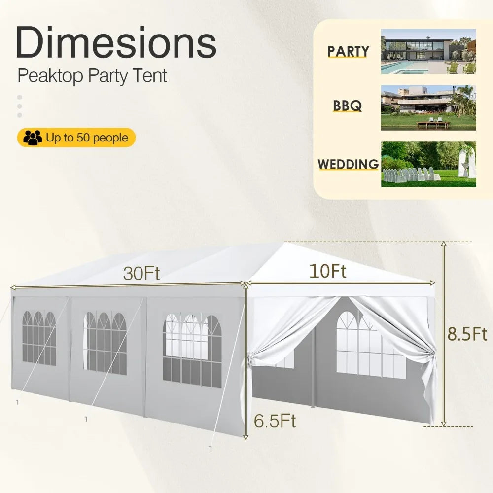 Outdoor Canopy Tent Gazebo Shelter With Removable Side Walls