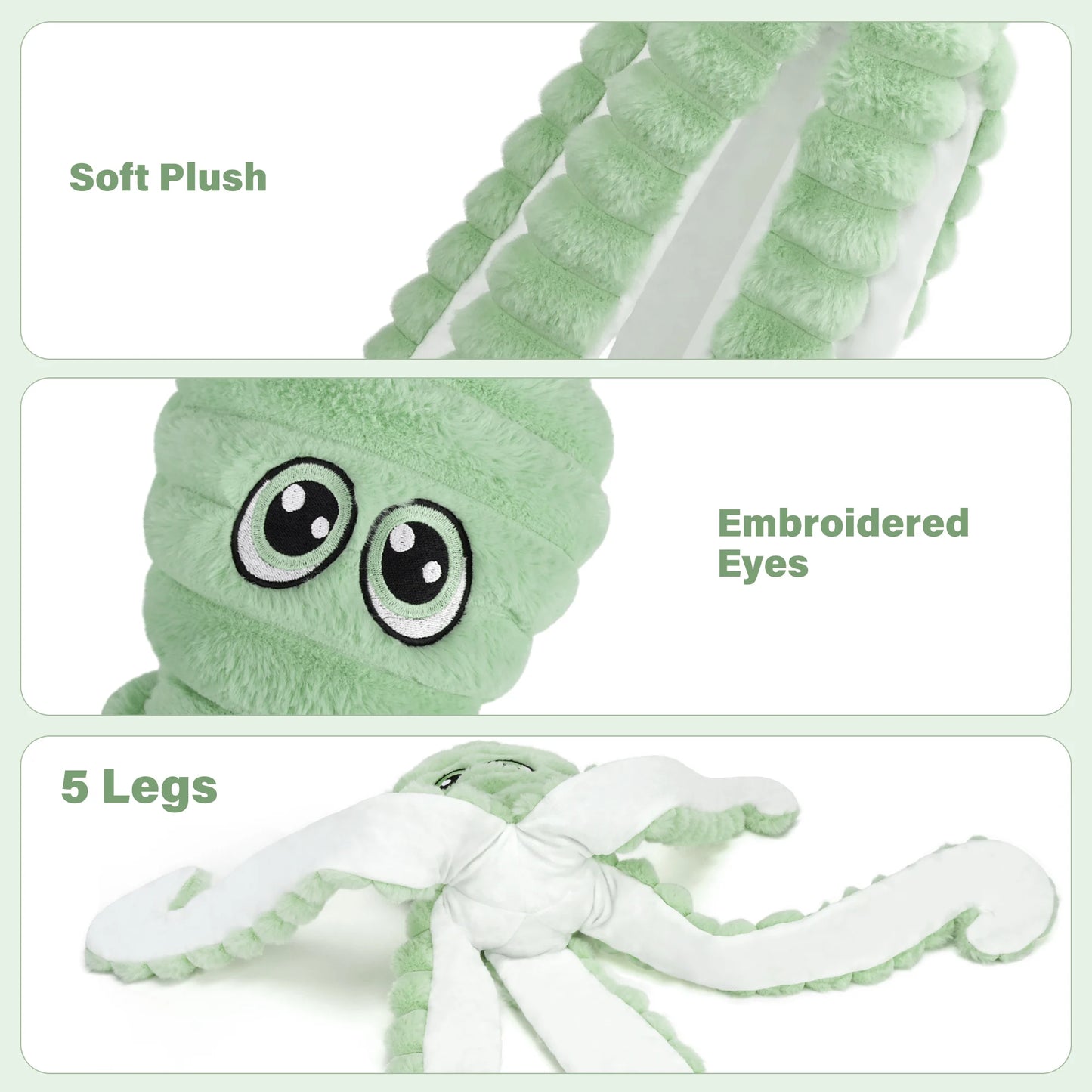 Octopus Design Plush Chew Toy For Dogs Squeaky Interactive Toy