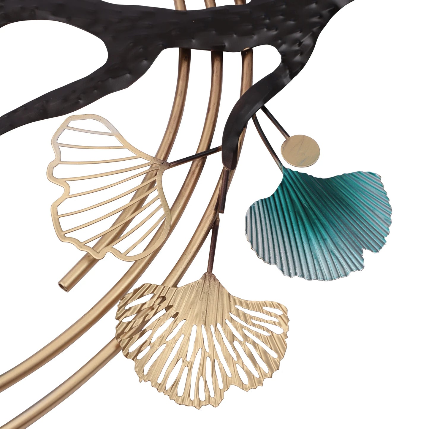3D Ginkgo Tree Leaf Metal Wall Art Modern Luxury Decor