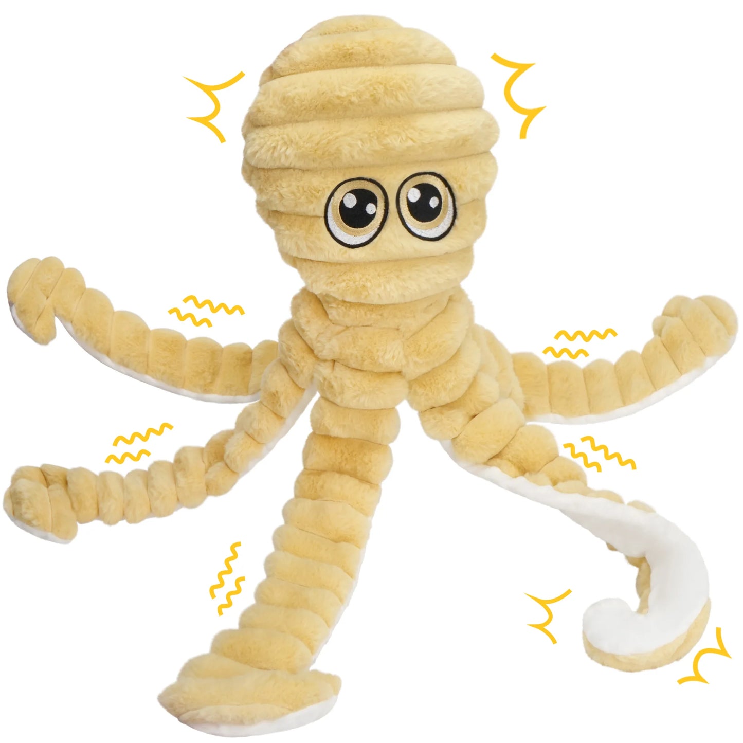 Octopus Design Plush Chew Toy For Dogs Squeaky Interactive Toy