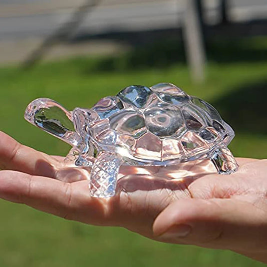 Crystal Tortoise Figurine Feng Shui Ornament For Home Office Decor