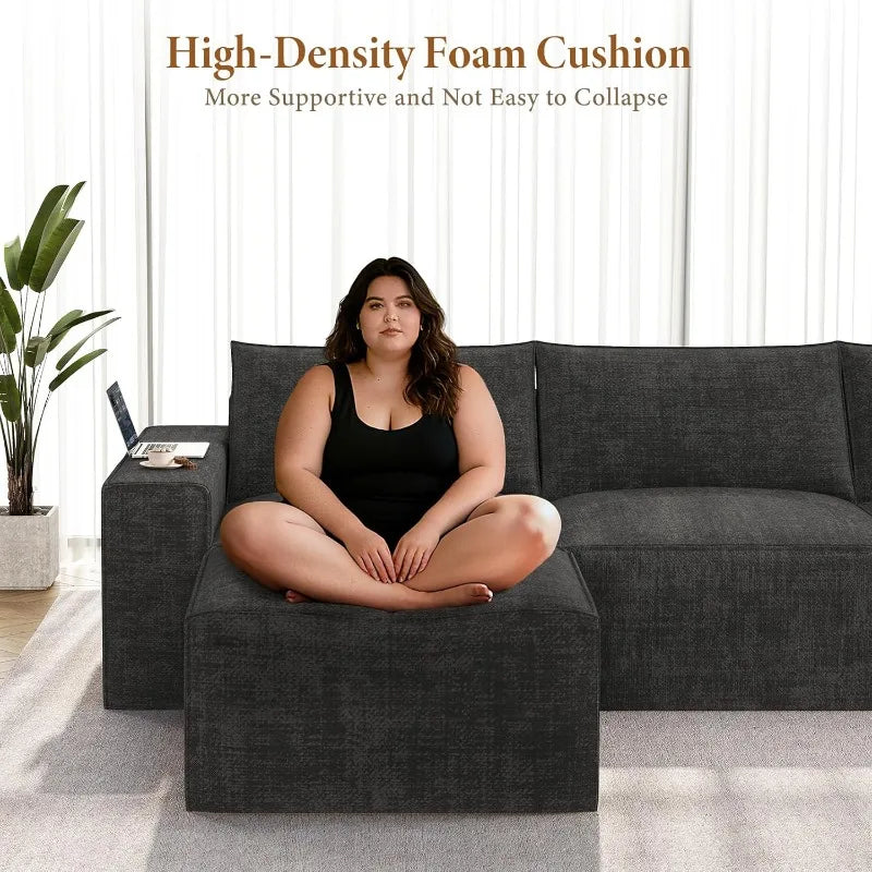 Vesgantti Modular Sectional Sofa With Ottoman L-Shaped
