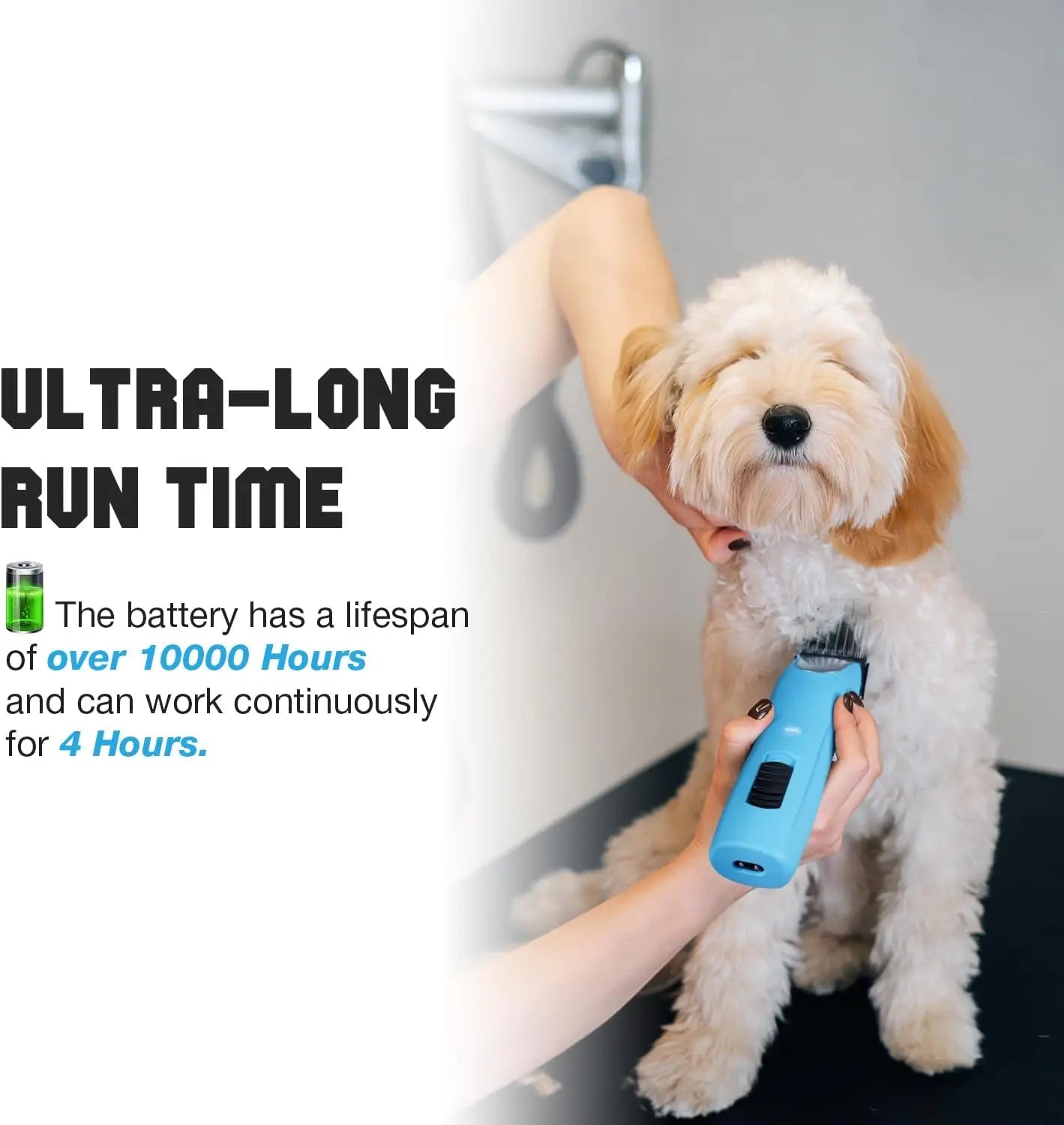 Cordless Dog Clippers With Detachable Blades And Guide Combs
