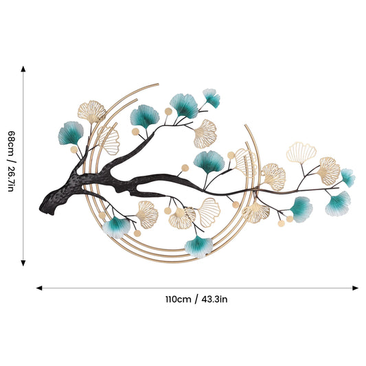 3D Ginkgo Tree Leaf Metal Wall Art Modern Luxury Decor